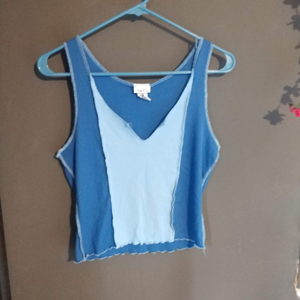 Rue 21 Blue Colorblock Tank Top